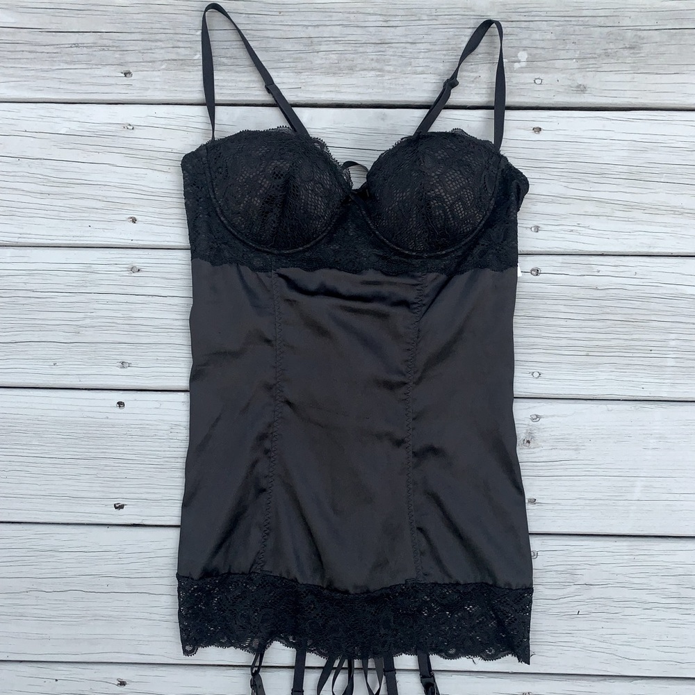 Black Silk Lingerie Bodysuit